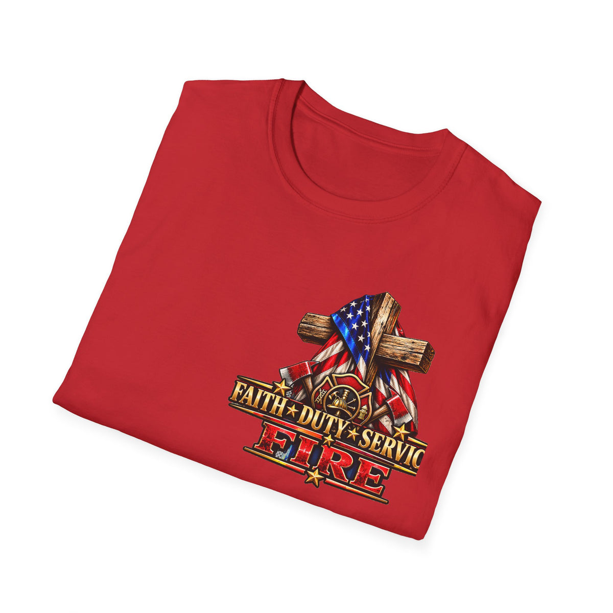 Firefighter Stand for the Flag, Kneel for the Cross