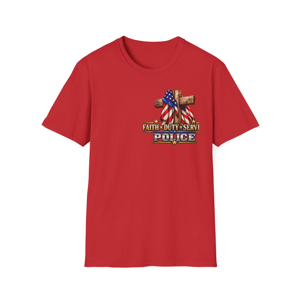 Stand for the Flag, Kneel for the Cross Police T-Shirt