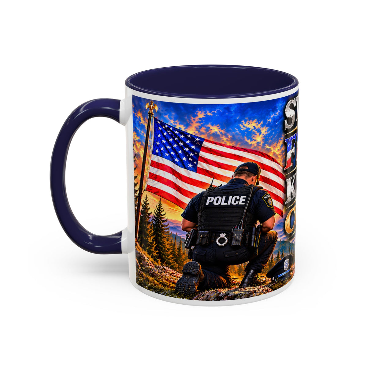 Stand for the Flag, Kneel for the Cross Coffee Mug