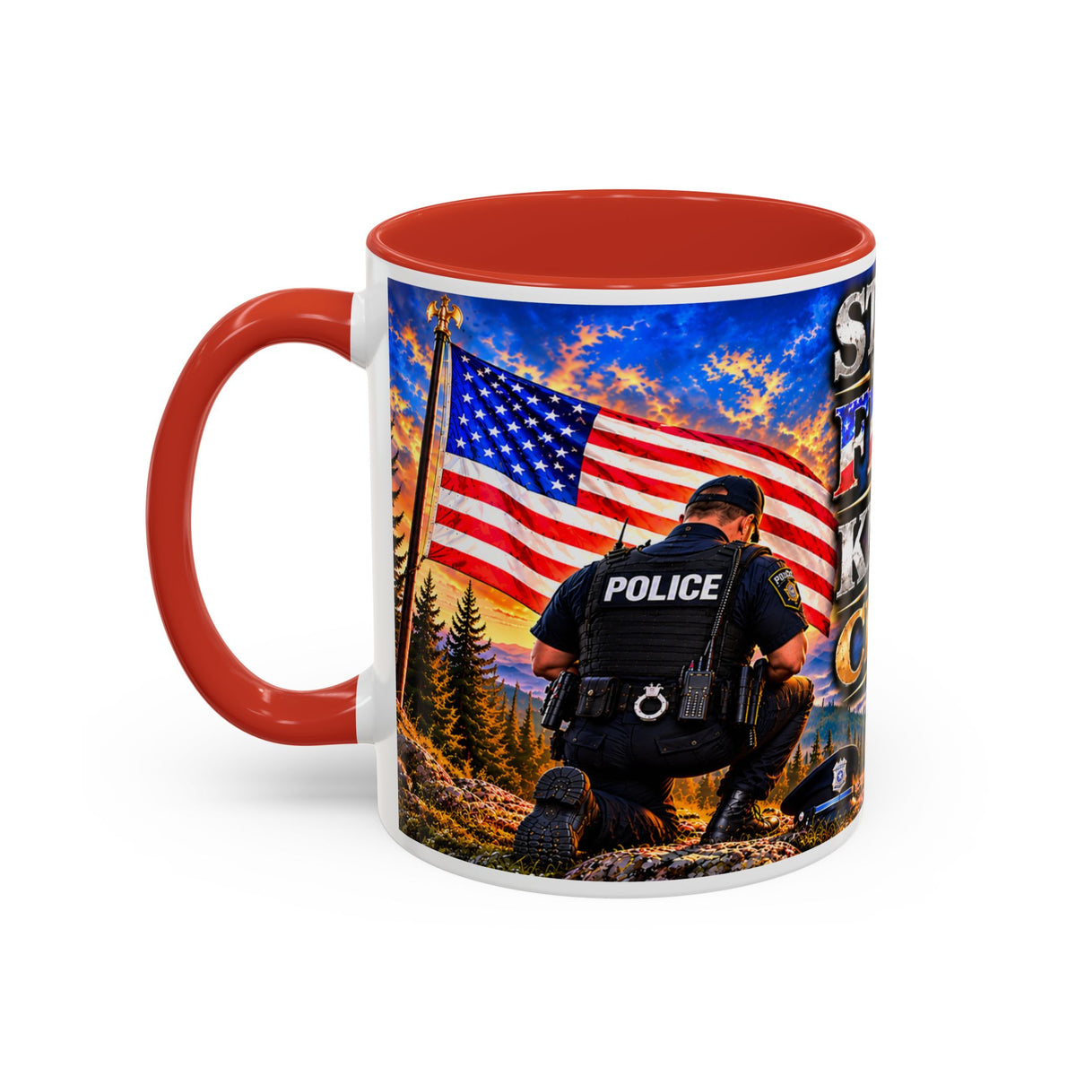 Stand for the Flag, Kneel for the Cross Coffee Mug