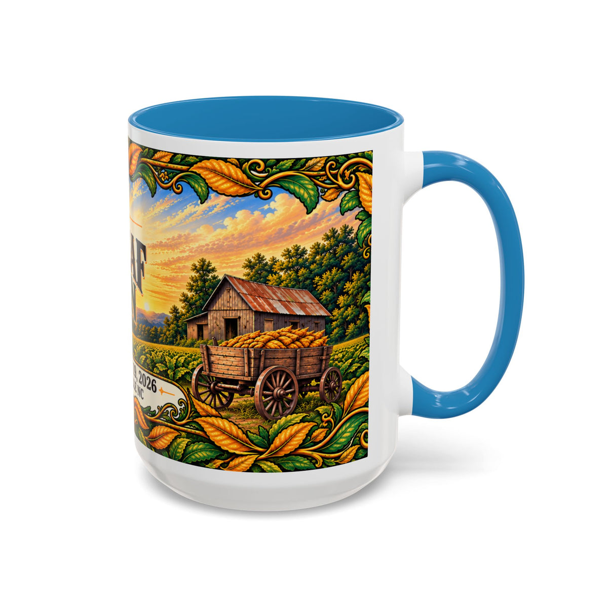 Bright Leaf Hoedown Coffee Mug Wrap — Caswell County Event Souvenir (Sept 19, 2026)