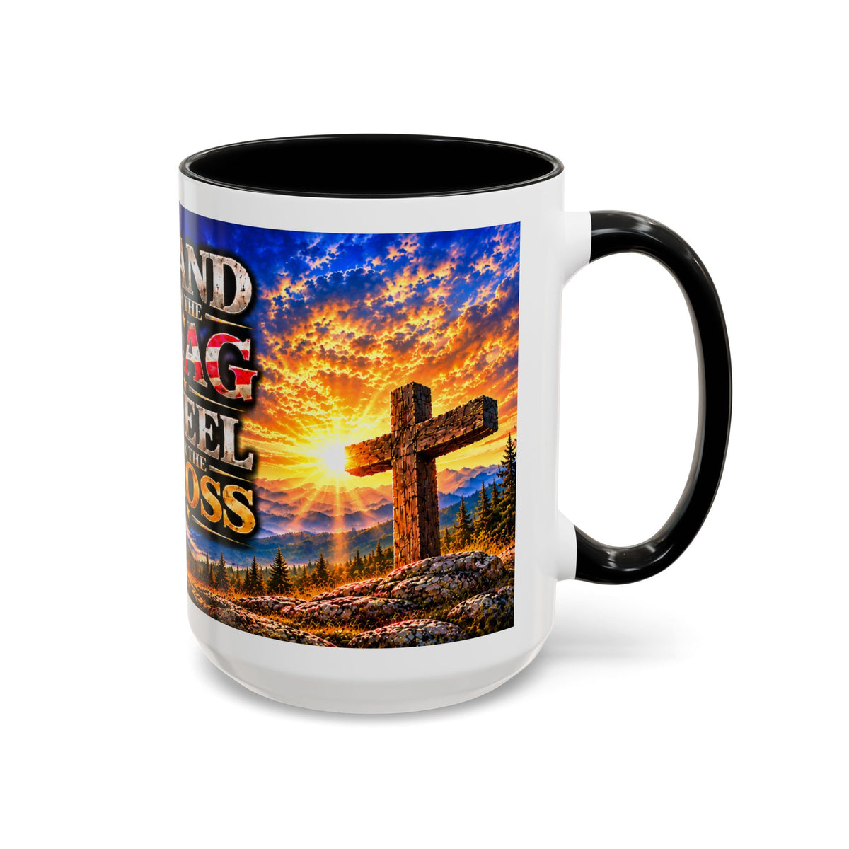 Stand for the Flag, Kneel for the Cross Coffee Mug_BF