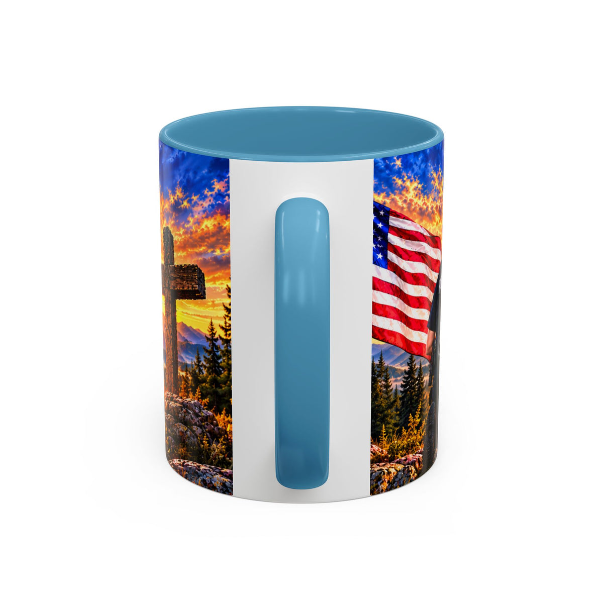 Coffee Mug - "Stand for the Flag, Kneel for the Cross" Police Officer Tribute 11oz or 15oz Mug_WF