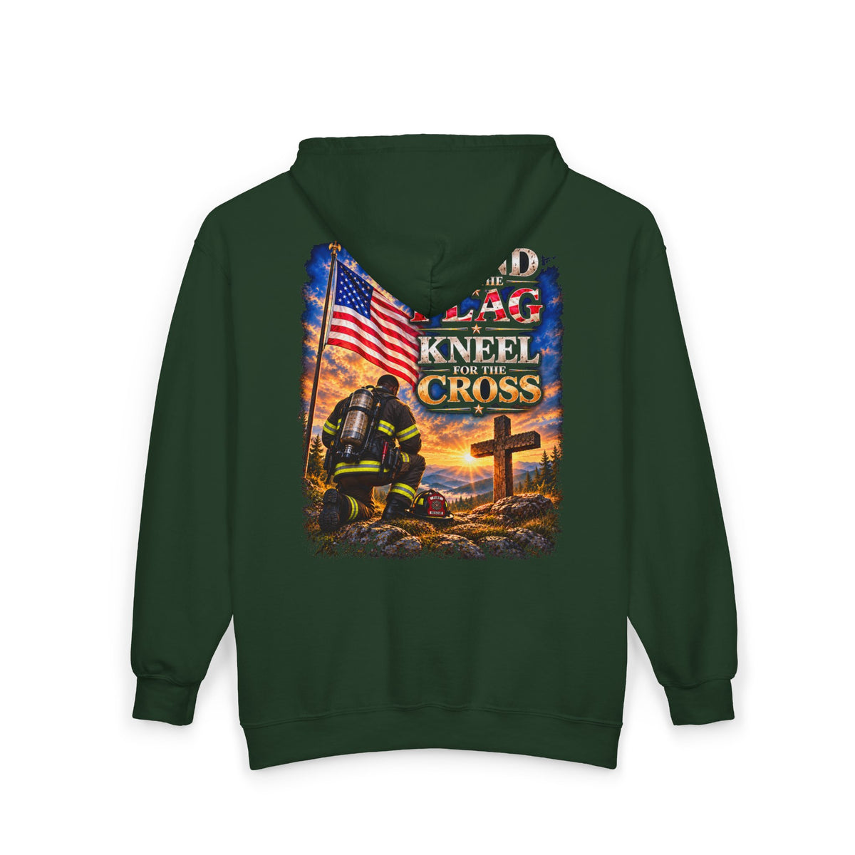 Firefighter 2 Stand for the Flag, Kneel for the Cross - Hoodie