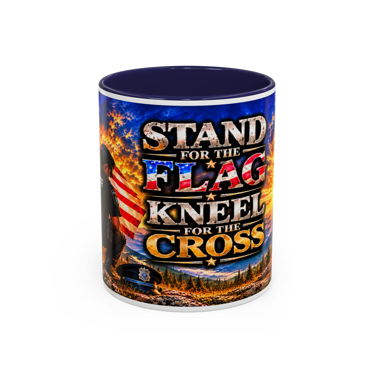 Stand for the Flag, Kneel for the Cross Coffee Mug_BF