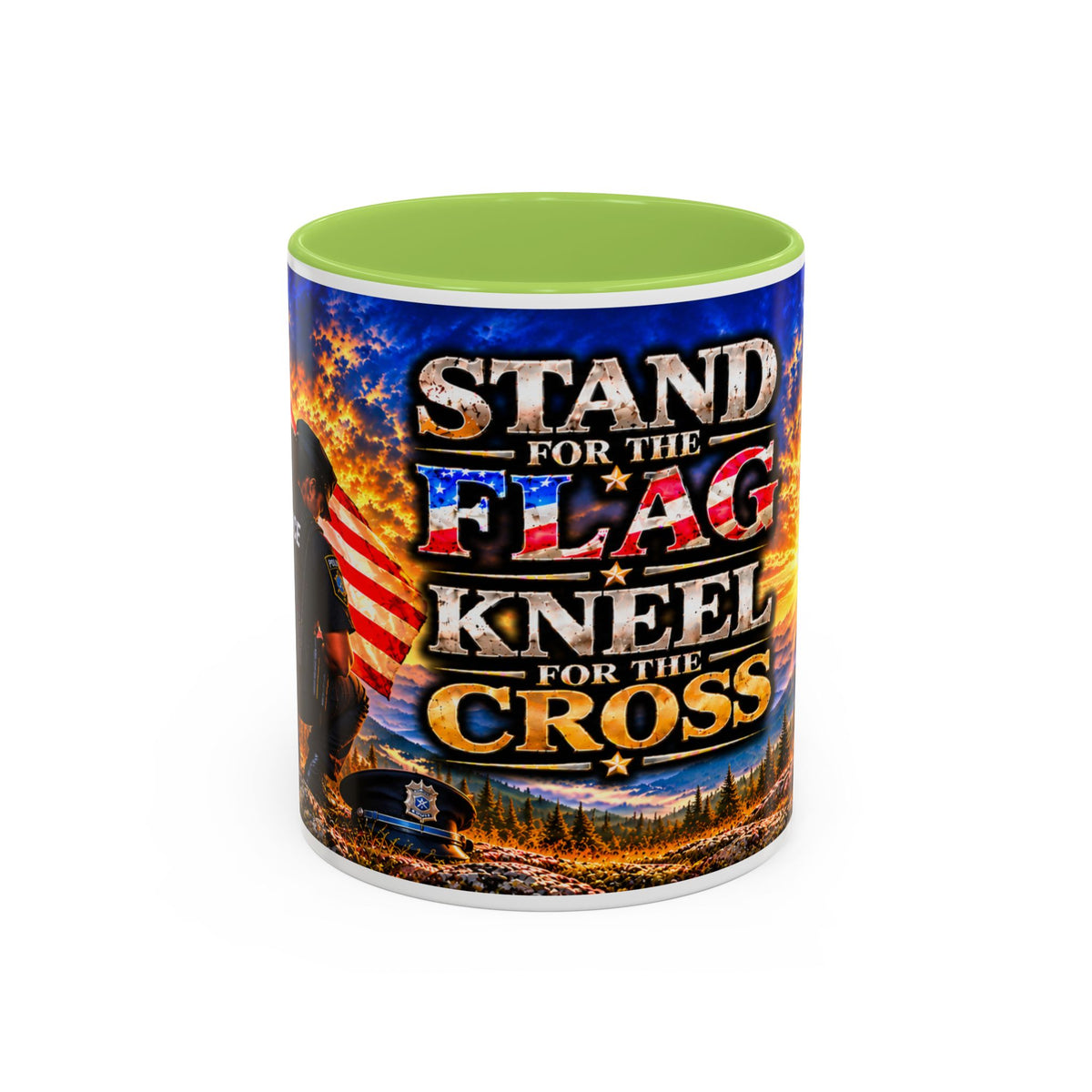 Stand for the Flag, Kneel for the Cross Coffee Mug_BF