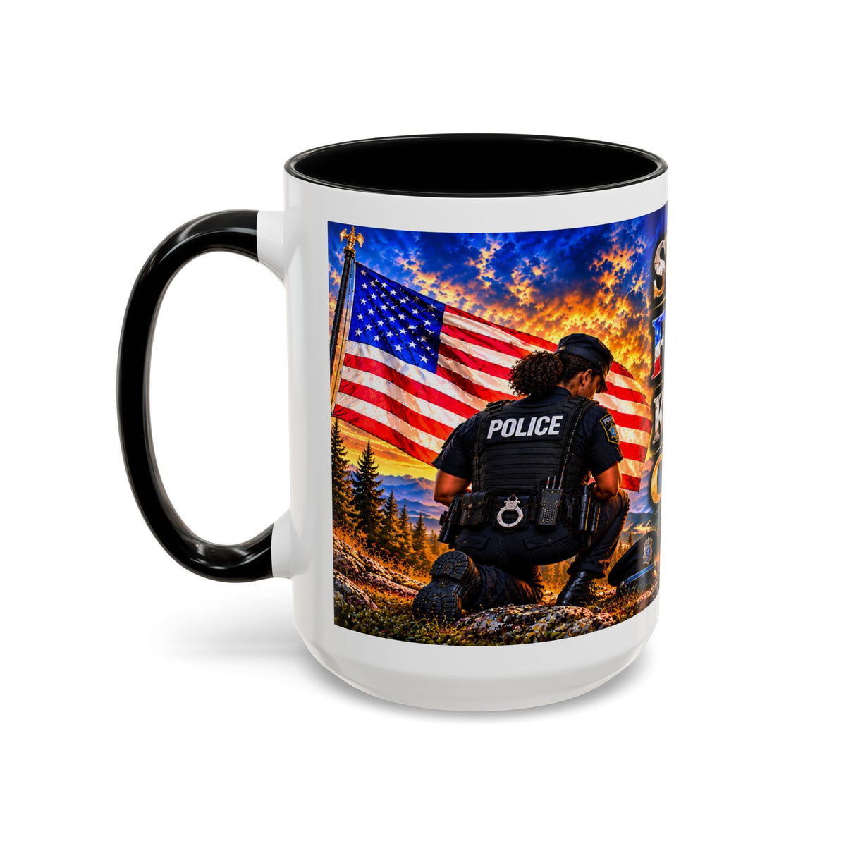 Stand for the Flag, Kneel for the Cross Coffee Mug_BF