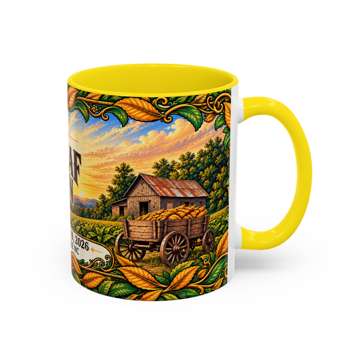 Bright Leaf Hoedown Coffee Mug Wrap — Caswell County Event Souvenir (Sept 19, 2026)