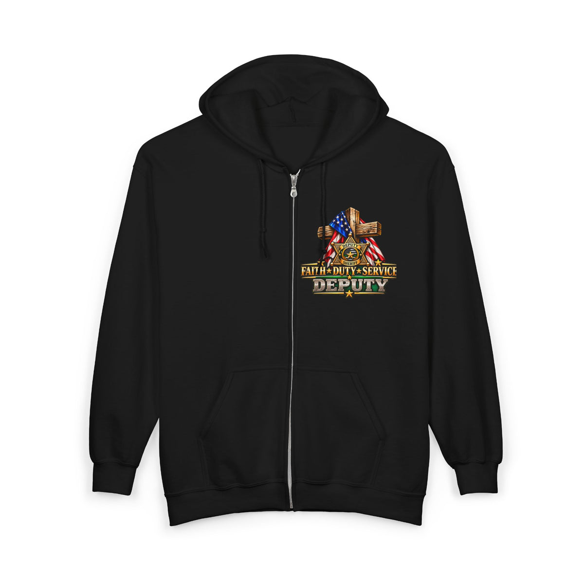 Deputy Sheriff Stand for the Flag, Kneel for the Cross - Hoodie