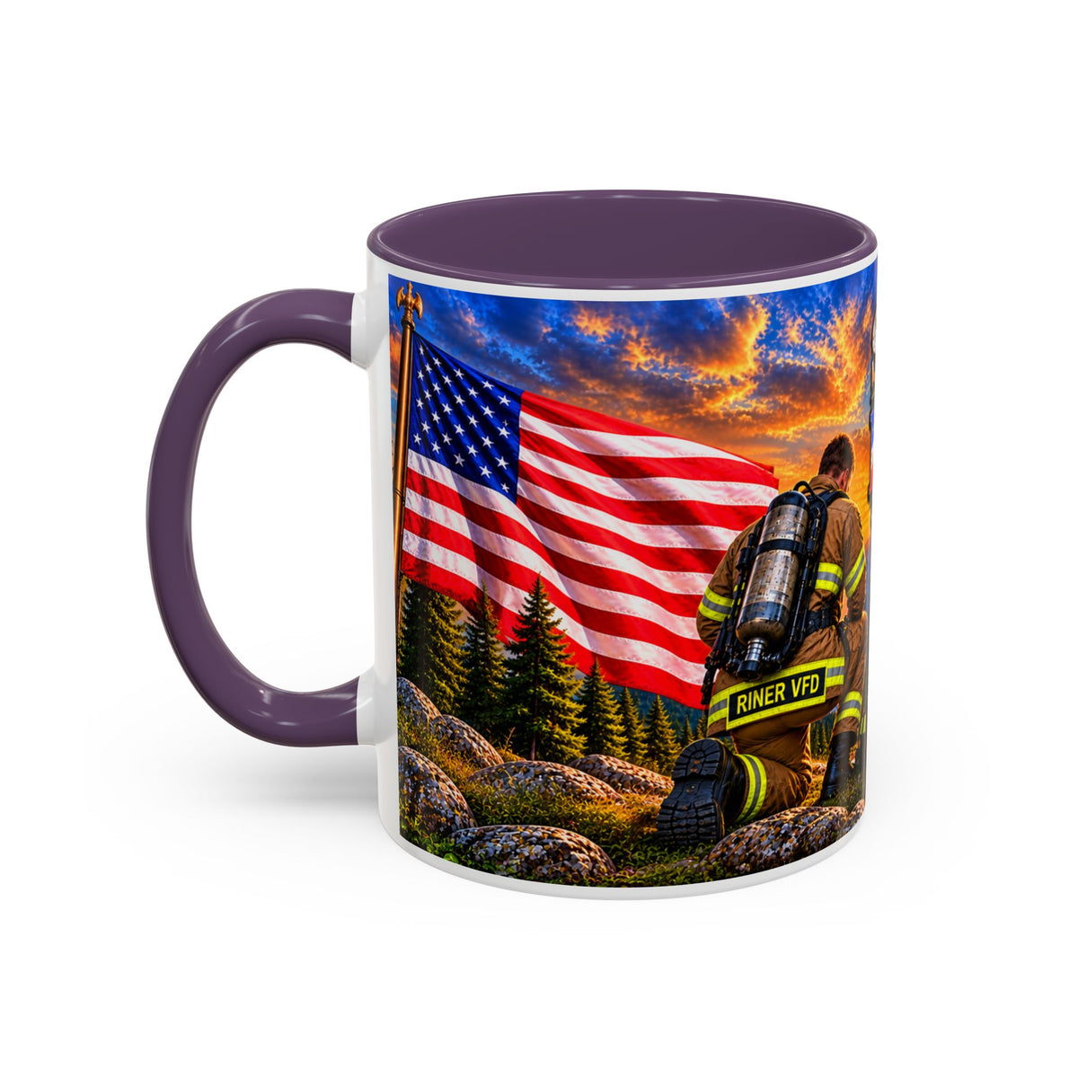 Riner_Firefighter_Stand for the Flag, Kneel for the Cross Coffee Mug_WM