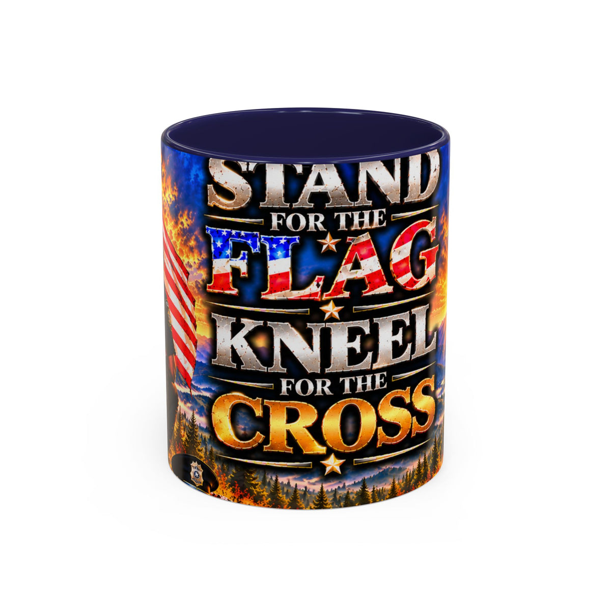 Coffee Mug - "Stand for the Flag, Kneel for the Cross" Police Officer Tribute 11oz or 15oz Mug