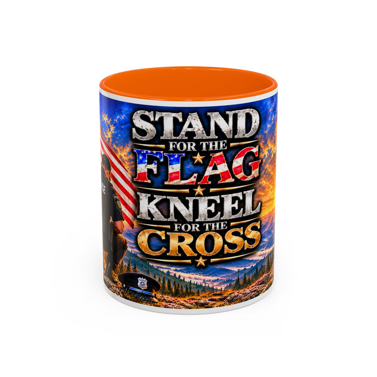 Stand for the Flag, Kneel for the Cross Coffee Mug