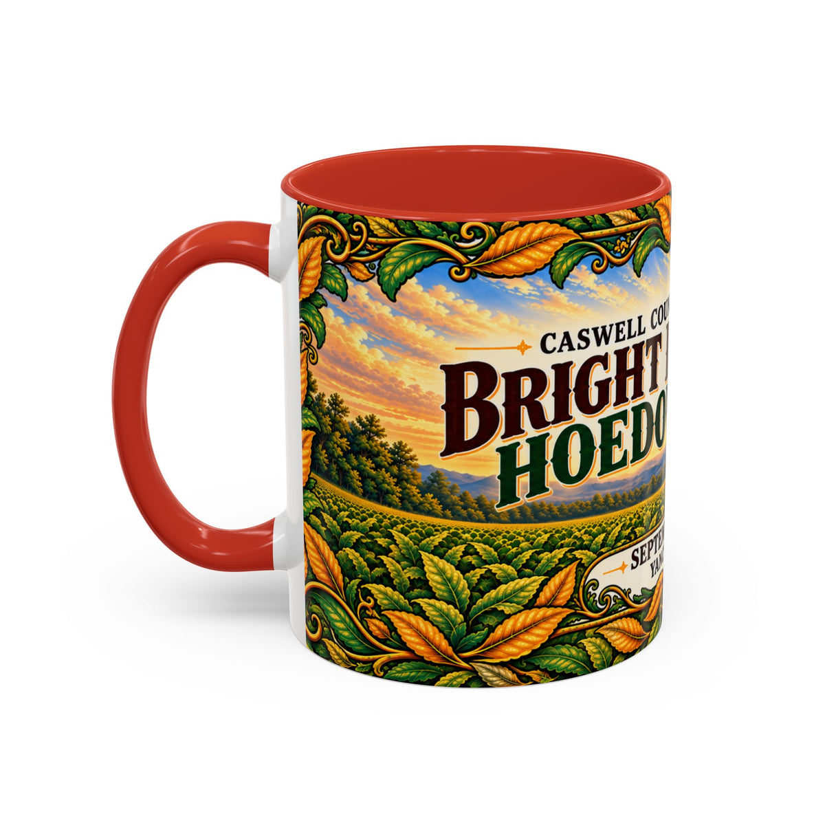 Bright Leaf Hoedown Coffee Mug Wrap — Caswell County Event Souvenir (Sept 19, 2026)