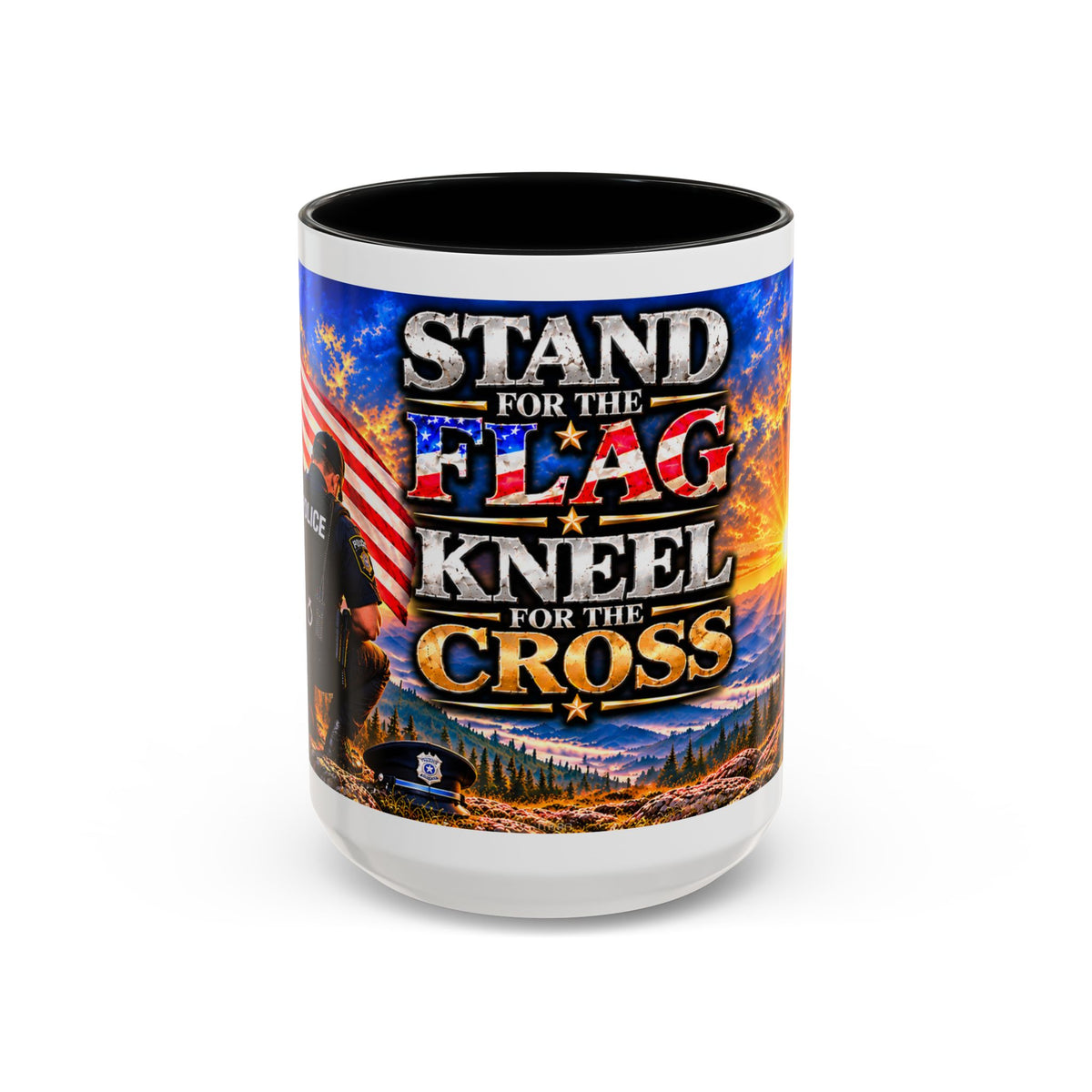Stand for the Flag, Kneel for the Cross Coffee Mug
