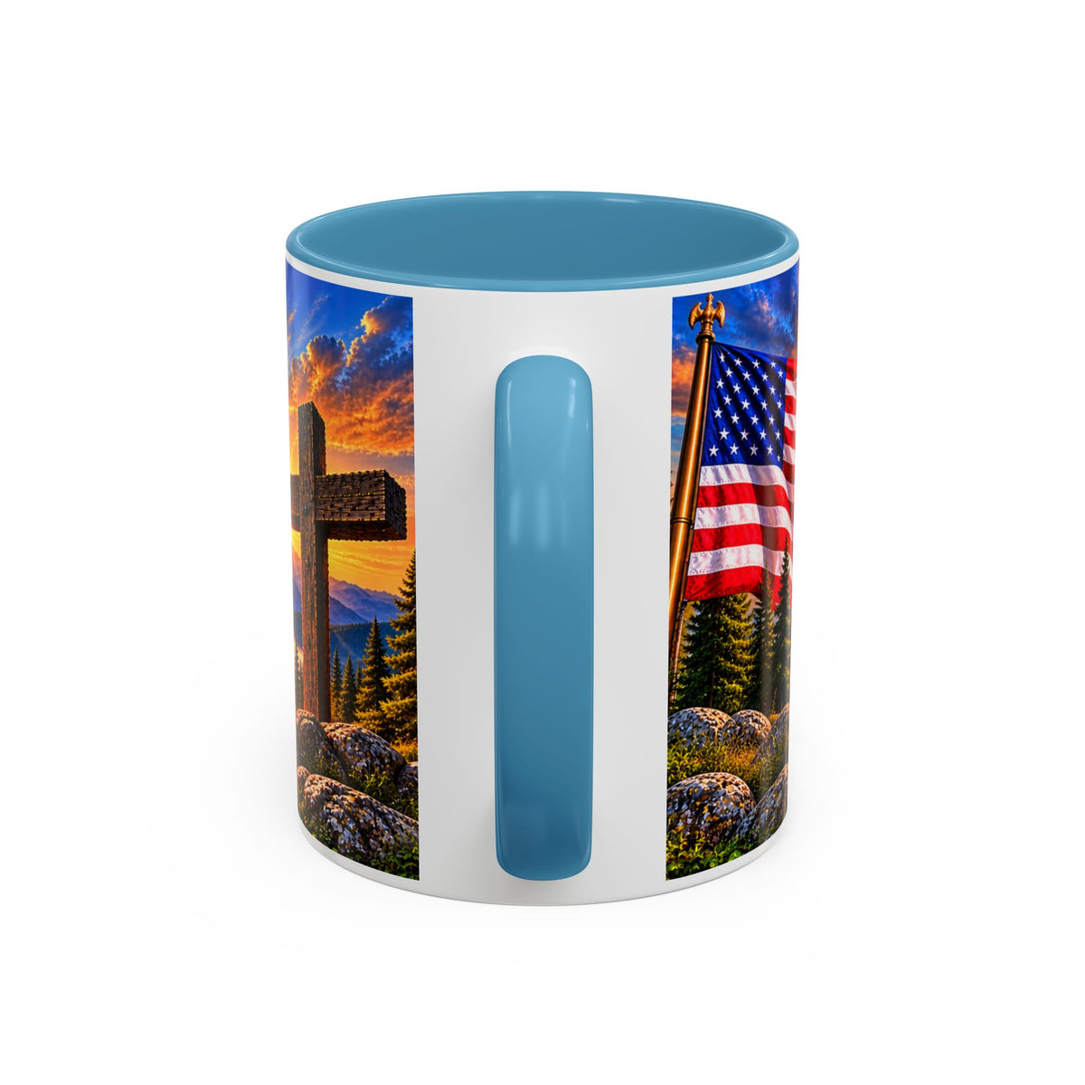 Riner_Firefighter_Stand for the Flag, Kneel for the Cross Coffee Mug_WM
