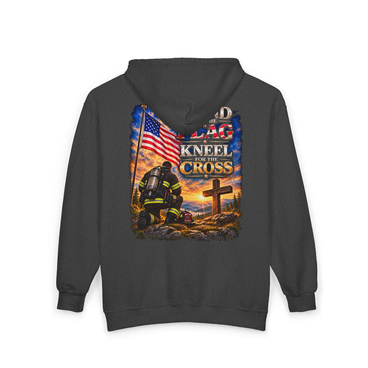 Firefighter 2 Stand for the Flag, Kneel for the Cross - Hoodie