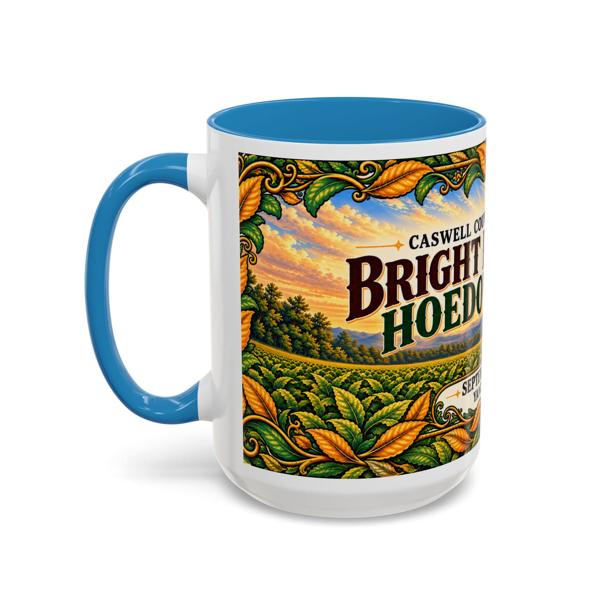 Bright Leaf Hoedown Coffee Mug Wrap — Caswell County Event Souvenir (Sept 19, 2026)