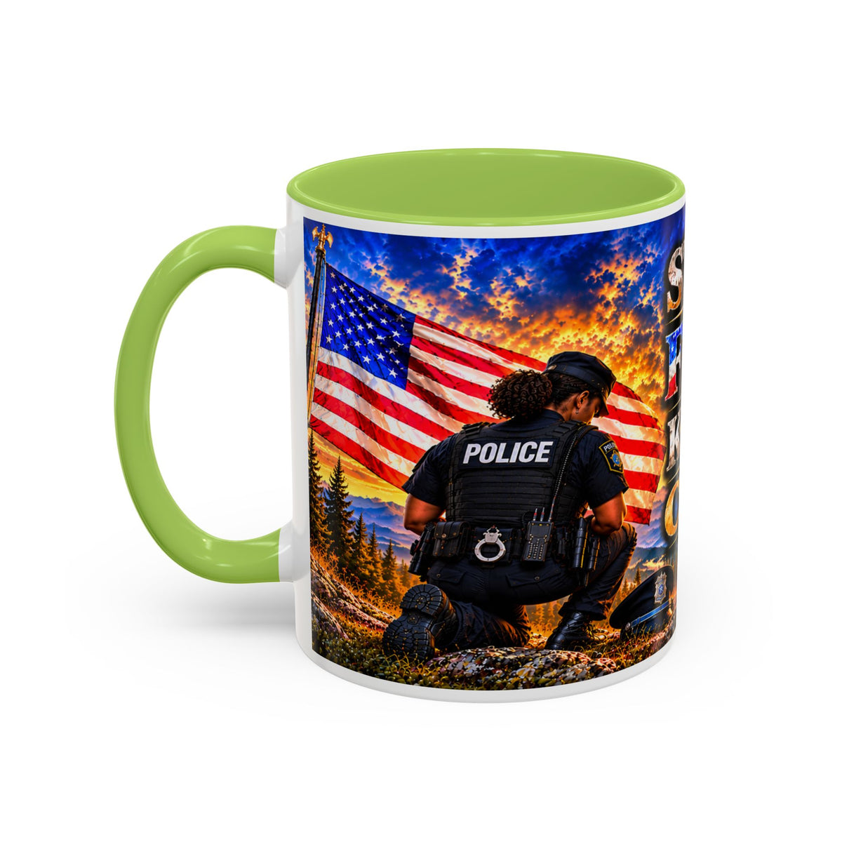 Stand for the Flag, Kneel for the Cross Coffee Mug_BF