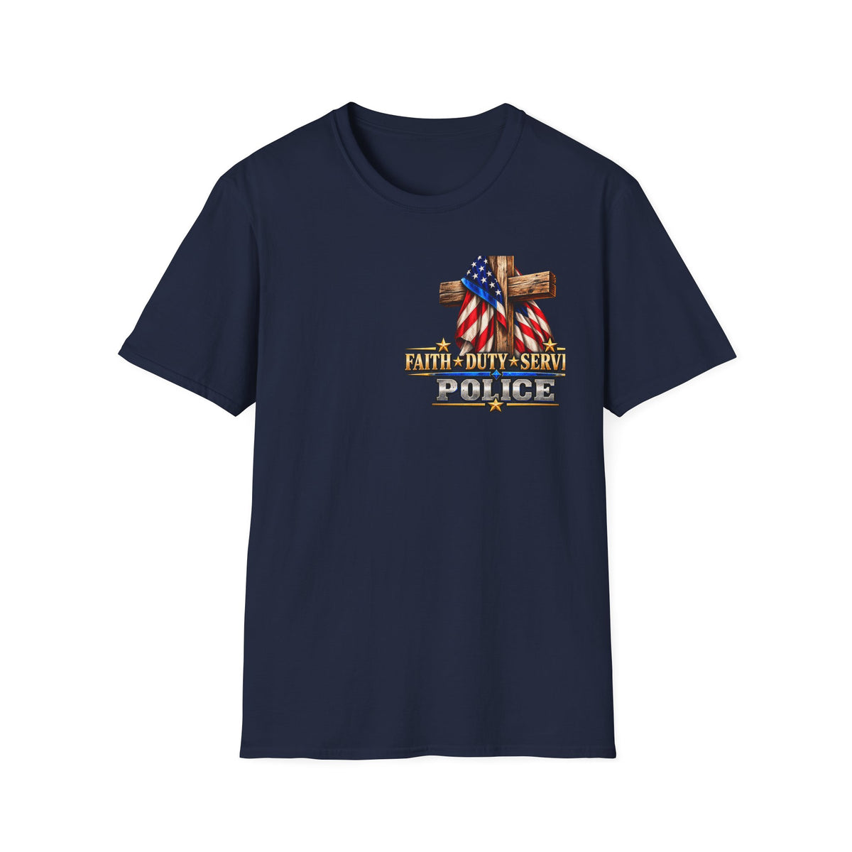 Stand for the Flag, Kneel for the Cross Police T-Shirt