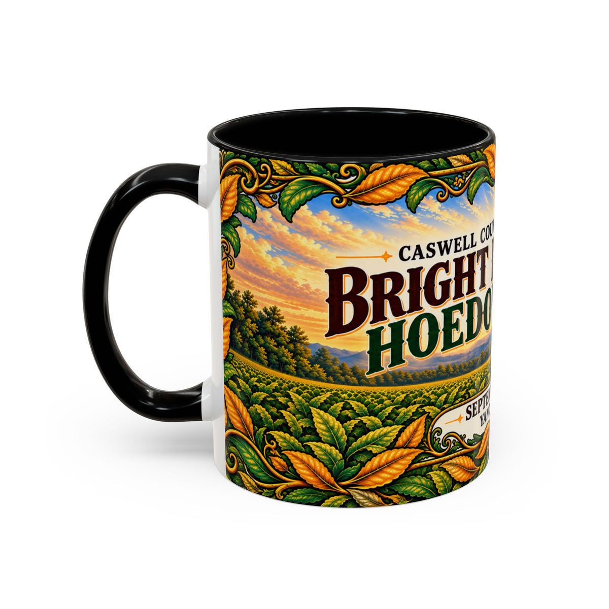 Bright Leaf Hoedown Coffee Mug Wrap — Caswell County Event Souvenir (Sept 19, 2026)
