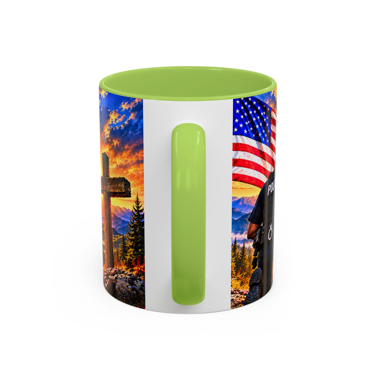 Coffee Mug - "Stand for the Flag, Kneel for the Cross" Police Officer Tribute 11oz or 15oz Mug
