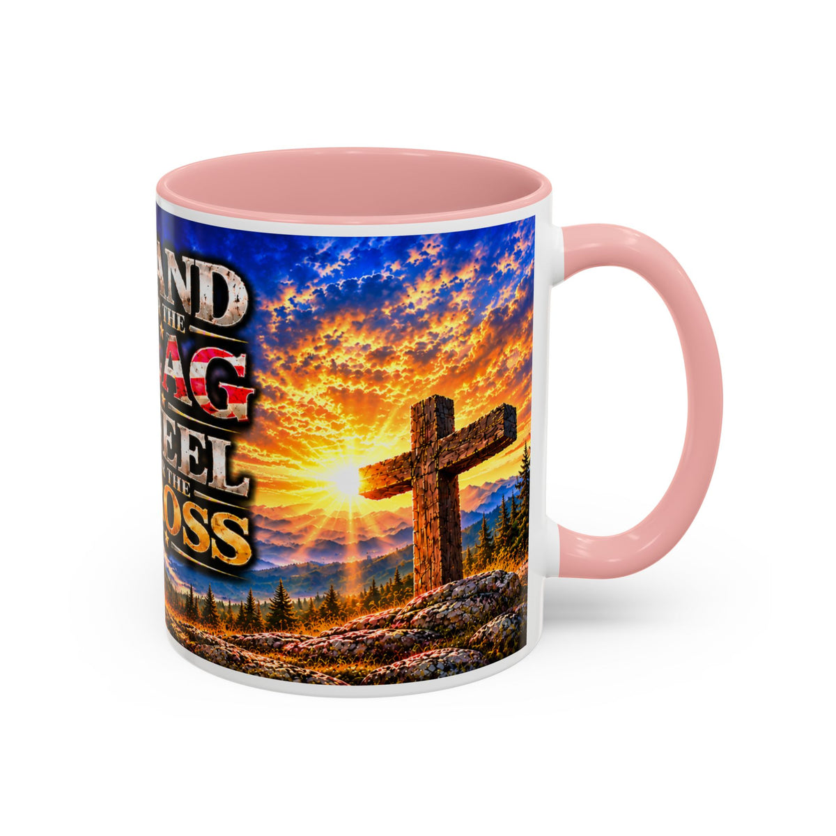 Stand for the Flag, Kneel for the Cross Coffee Mug_BF