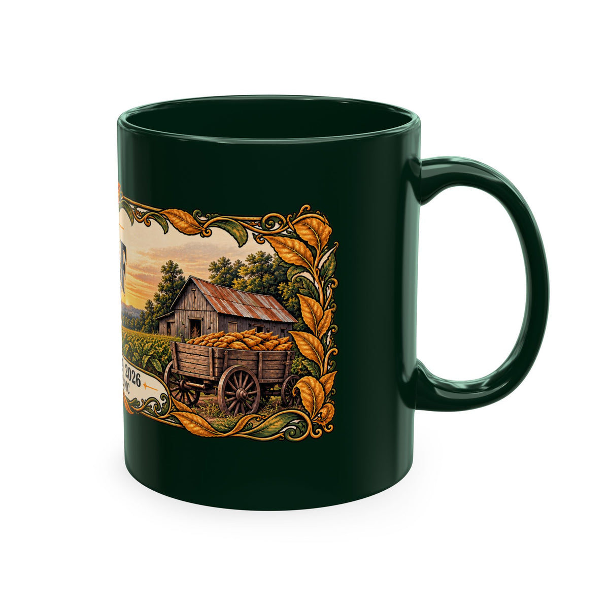 Bright Leaf Hoedown Ceramic Mug — Yanceyville NC Event Souvenir (Sept 19, 2026)
