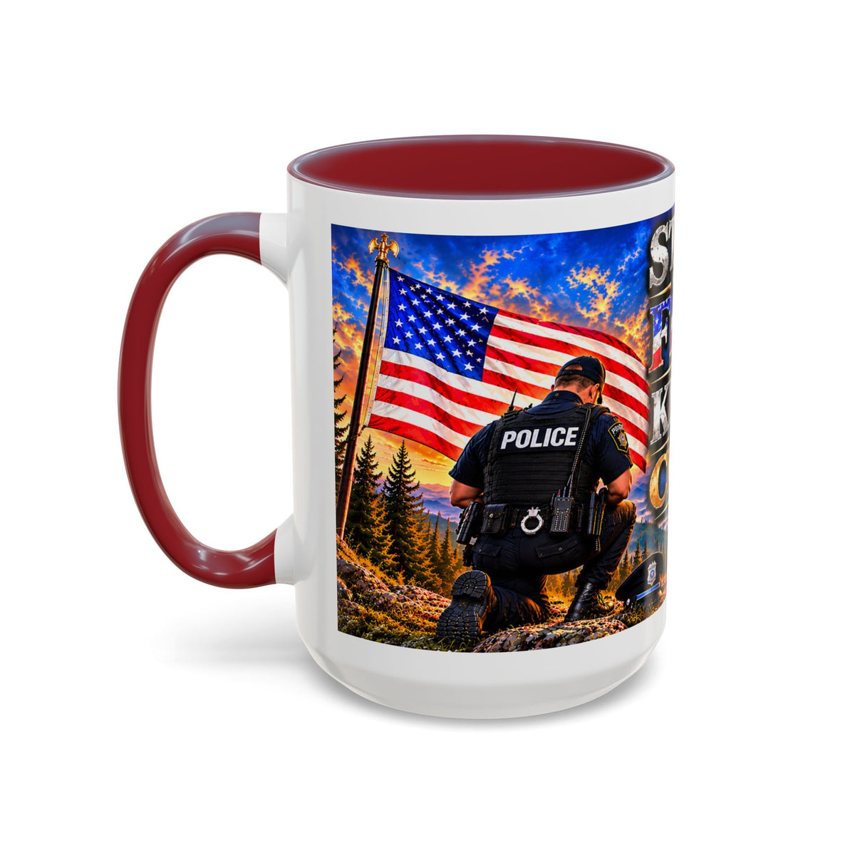 Stand for the Flag, Kneel for the Cross Coffee Mug