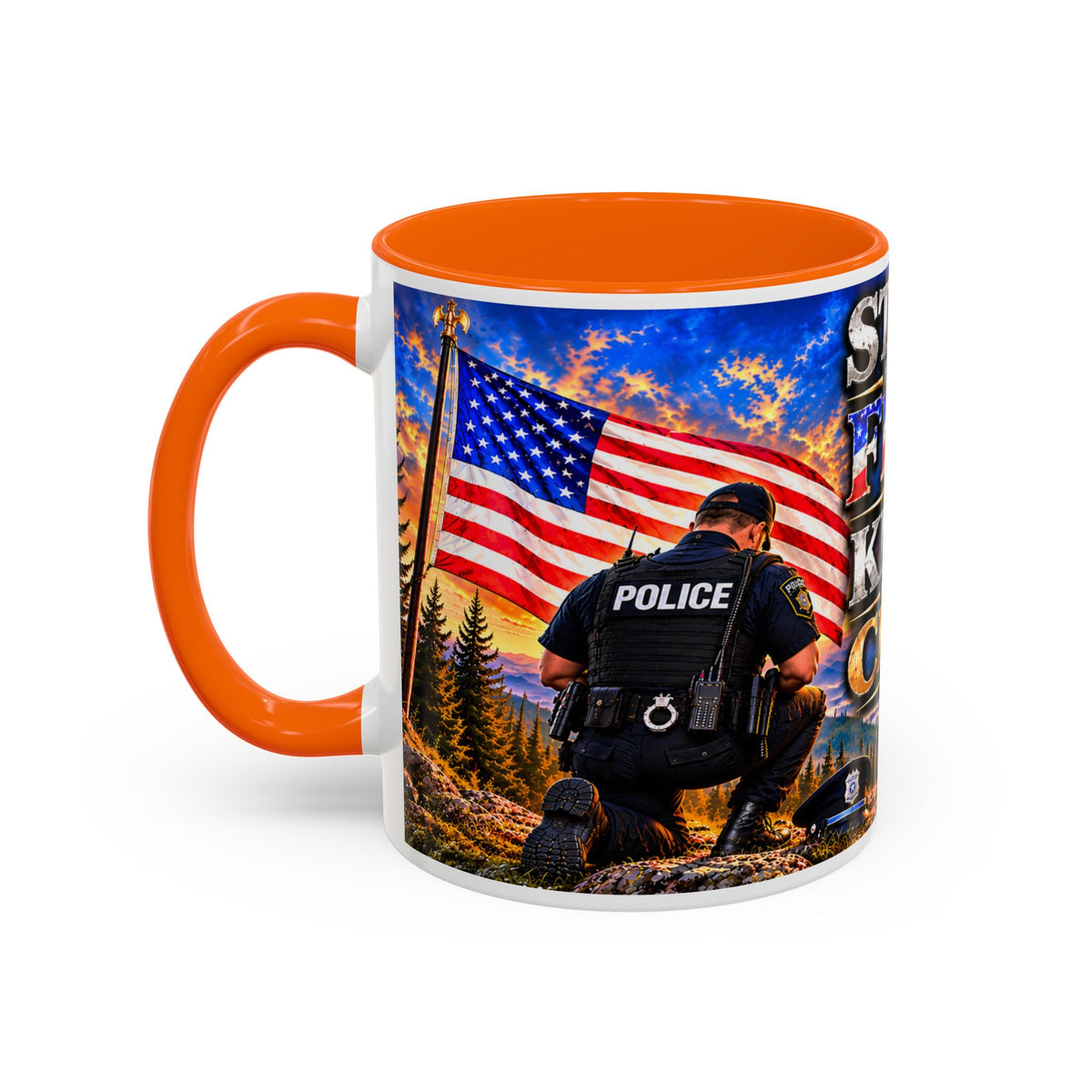Stand for the Flag, Kneel for the Cross Coffee Mug