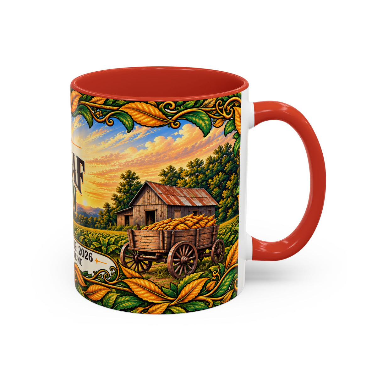 Bright Leaf Hoedown Coffee Mug Wrap — Caswell County Event Souvenir (Sept 19, 2026)