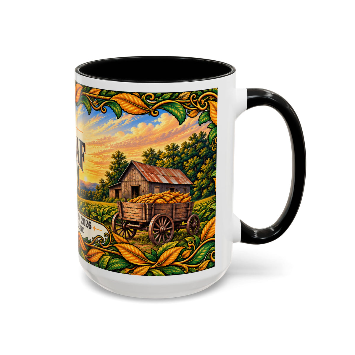 Bright Leaf Hoedown Coffee Mug Wrap — Caswell County Event Souvenir (Sept 19, 2026)