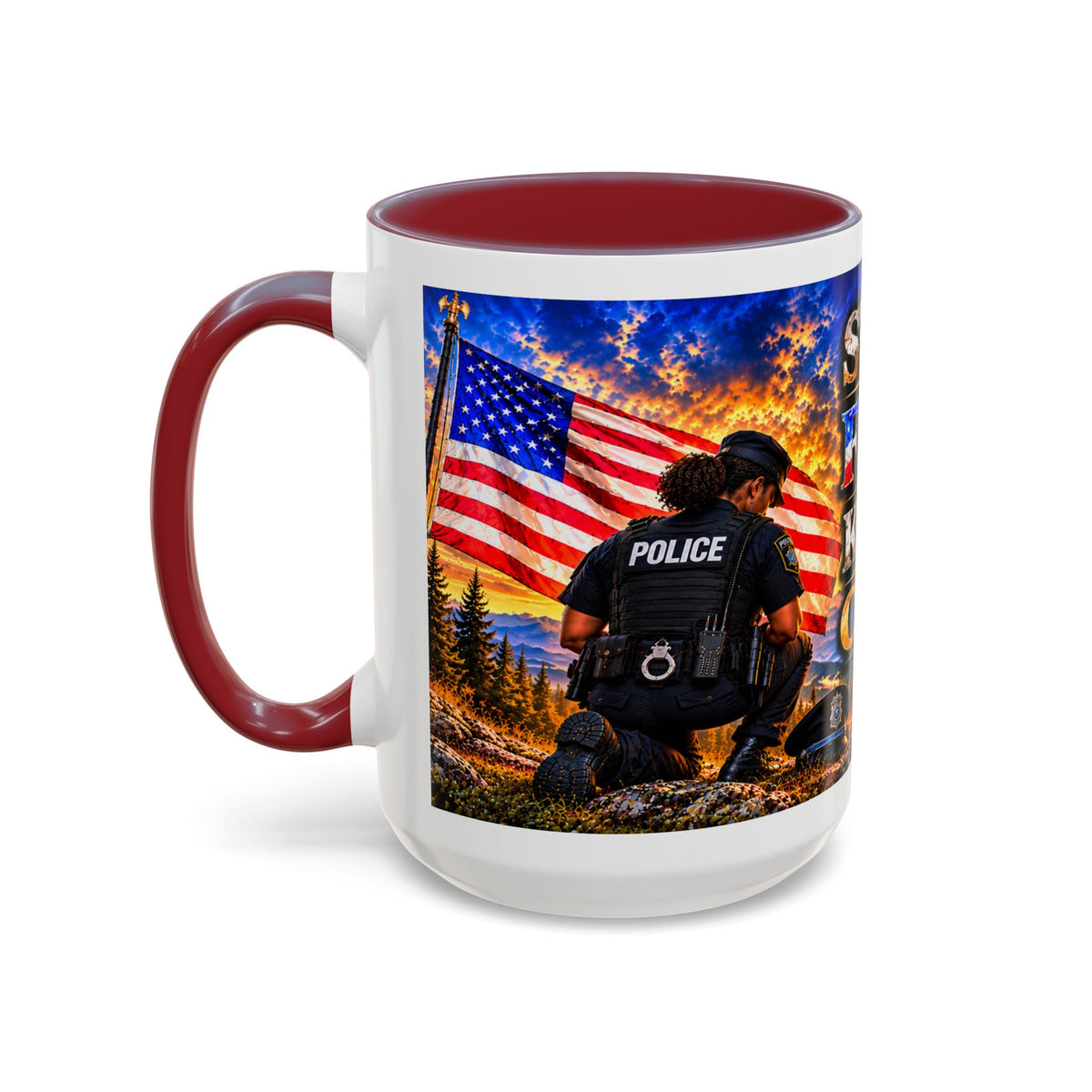 Stand for the Flag, Kneel for the Cross Coffee Mug_BF
