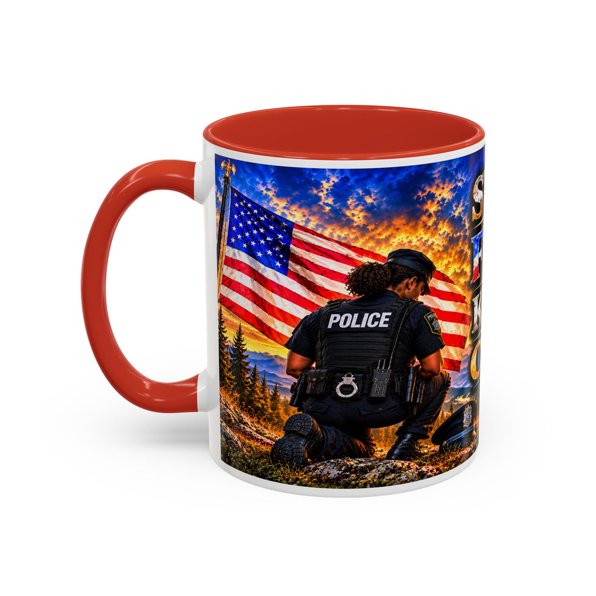 Stand for the Flag, Kneel for the Cross Coffee Mug_BF