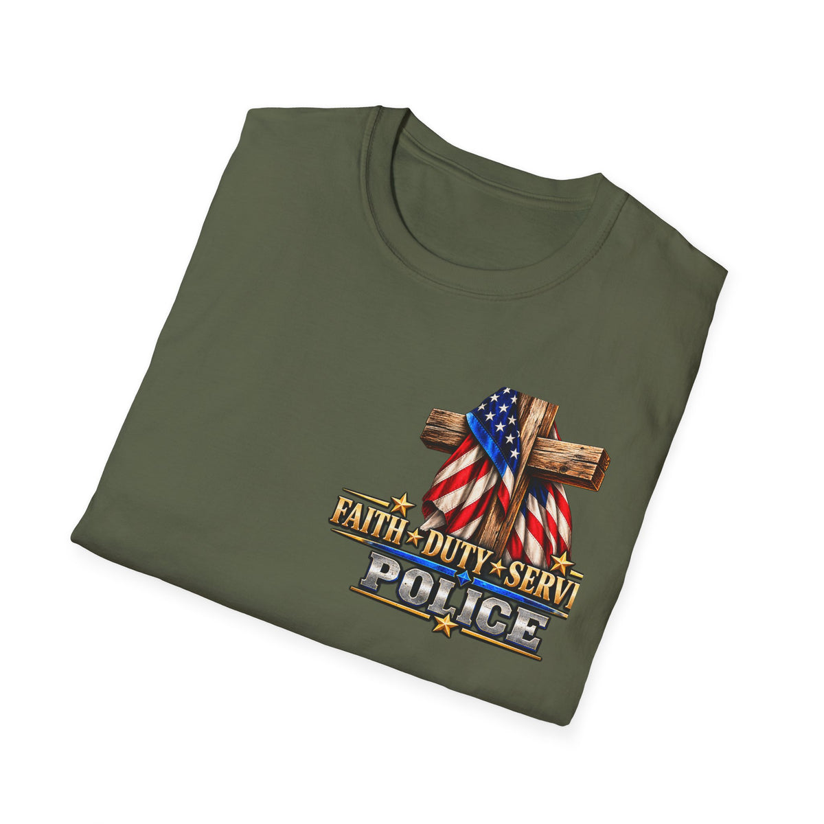 Stand for the Flag, Kneel for the Cross Police T-Shirt