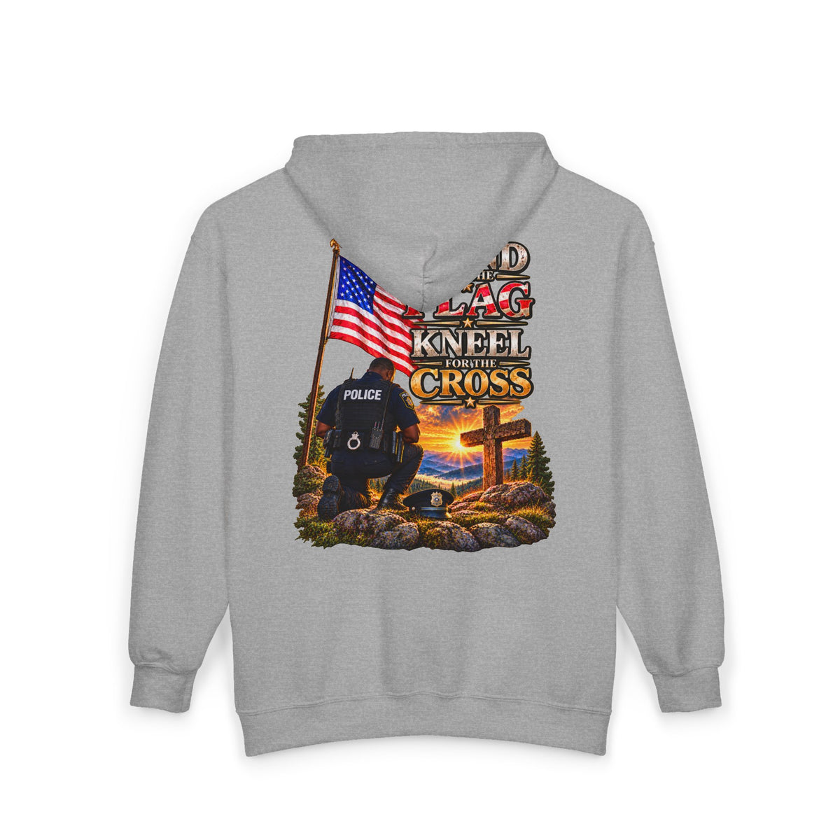 Police Officer 2 Stand for the Flag, Kneel for the Cross - Hoodie