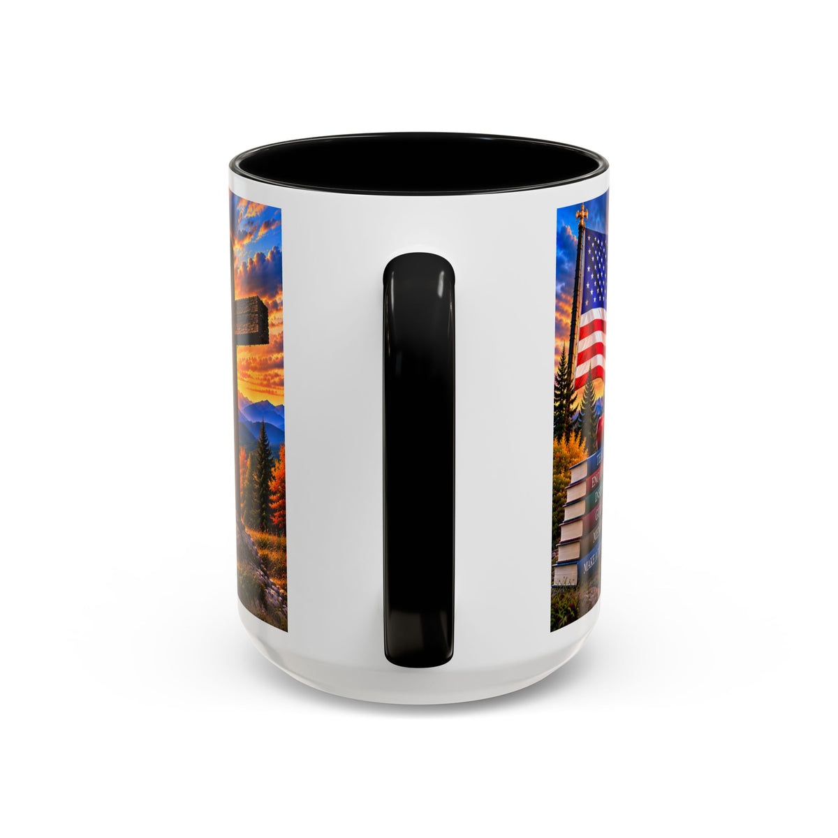 School_Teacher_Stand for the Flag, Kneel for the Cross Accent Coffee Mug - Patriotic 11oz