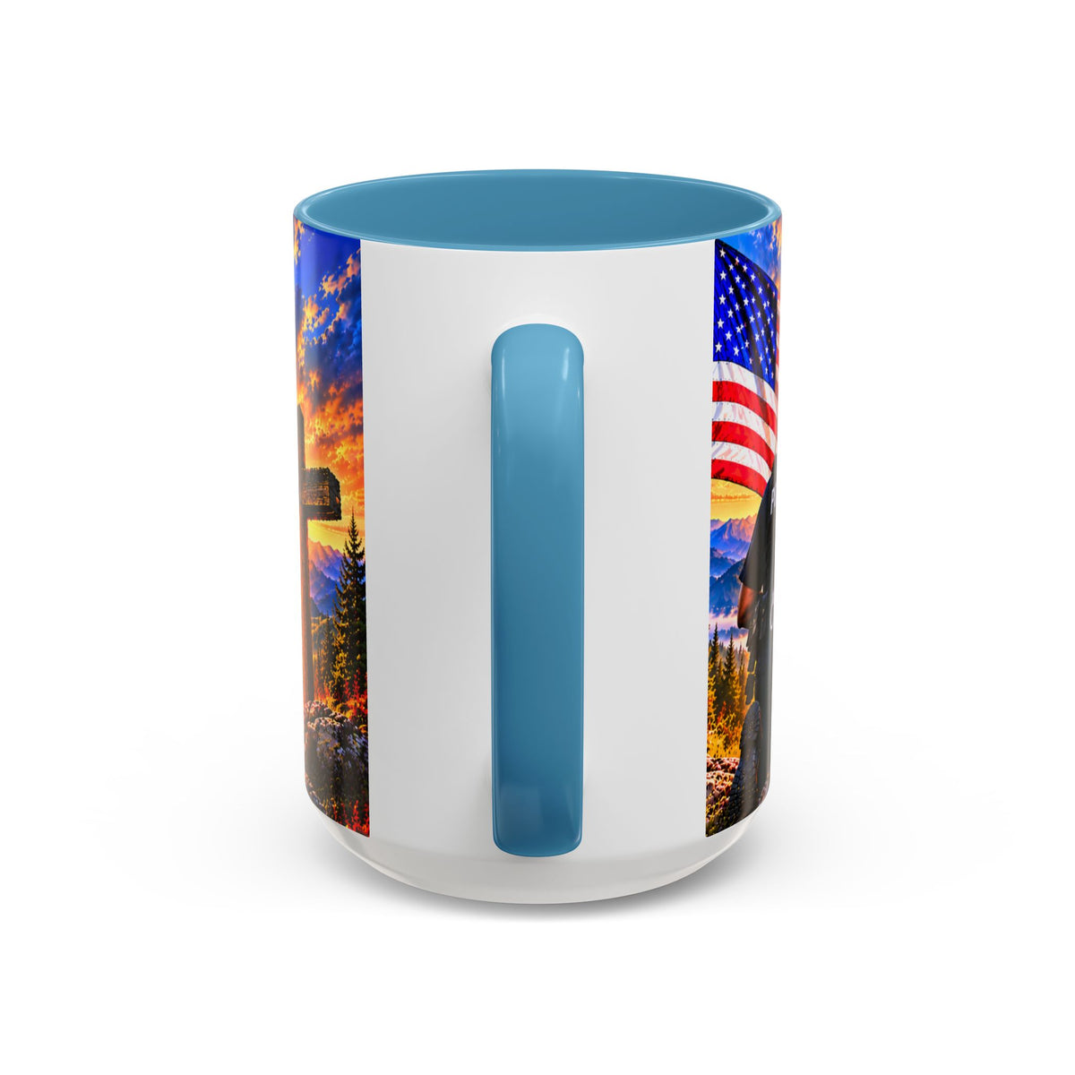 Coffee Mug - "Stand for the Flag, Kneel for the Cross" Police Officer Tribute 11oz or 15oz Mug