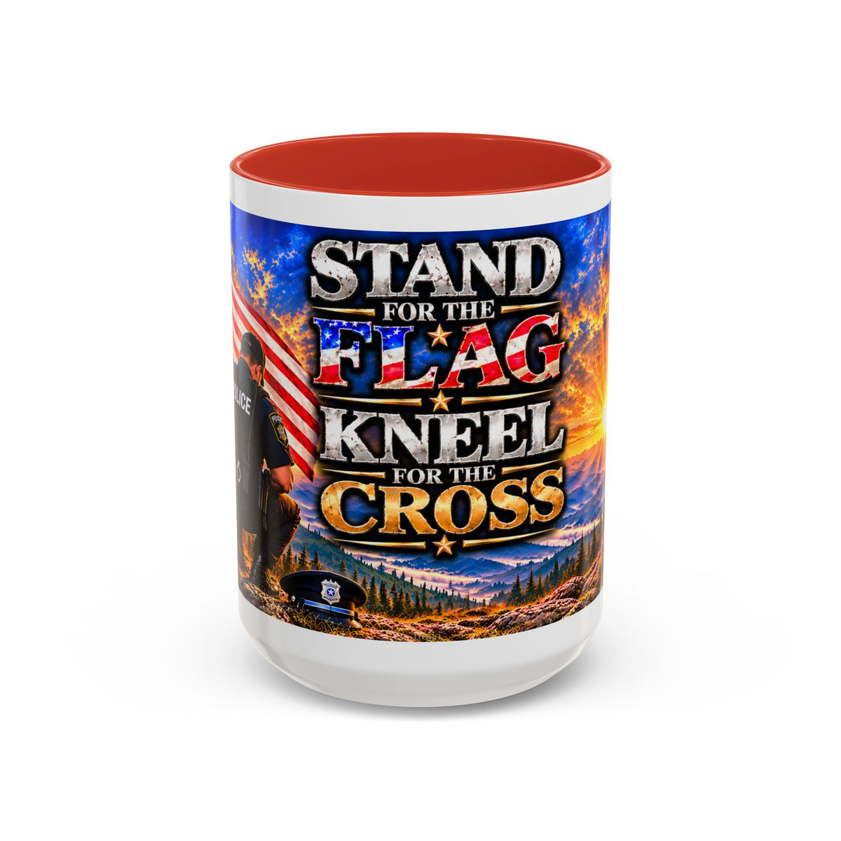 Stand for the Flag, Kneel for the Cross Coffee Mug
