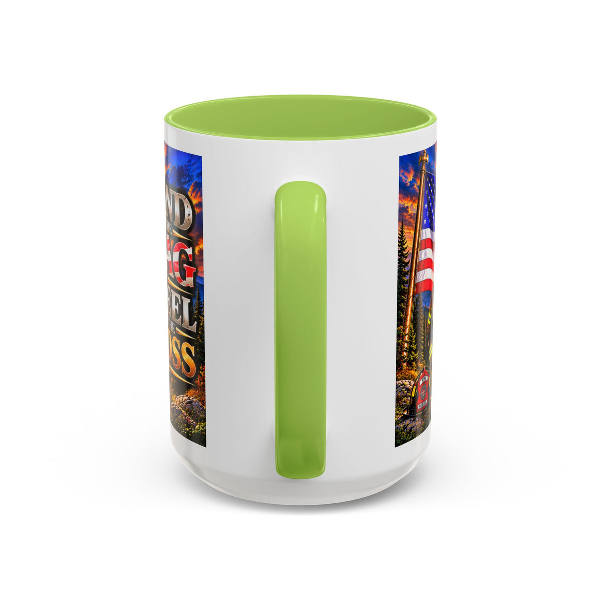 Stand for the Flag, Kneel for the Cross Accent Coffee Mug — Sheriff, Firefighter, EMS & 9-1-1 Telecommunicator 15oz