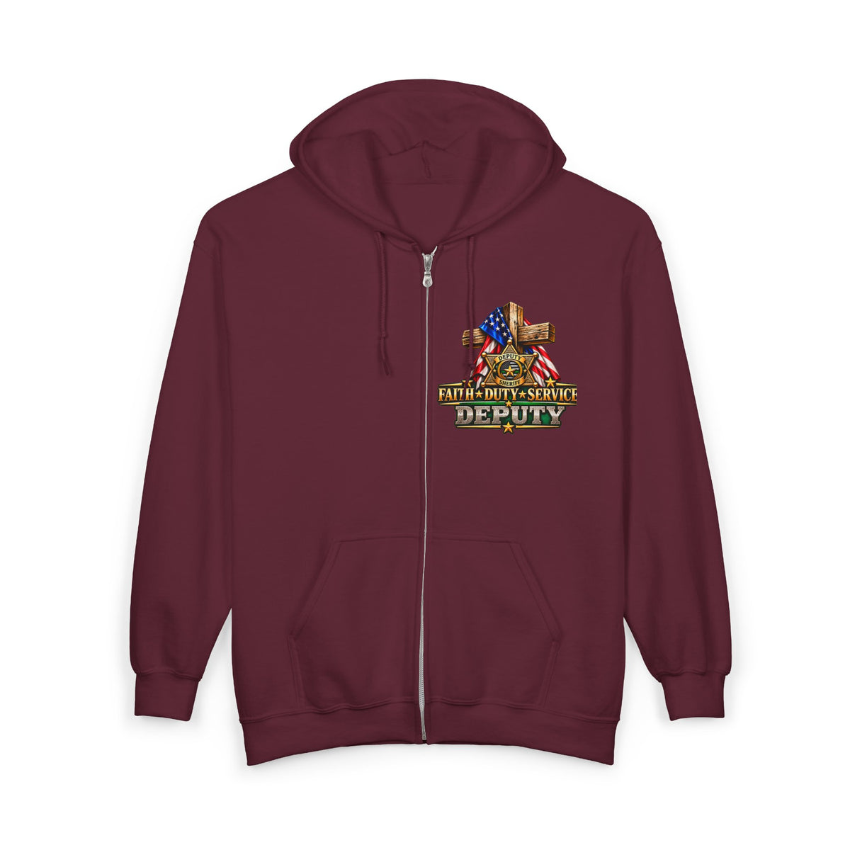 Deputy Sheriff Stand for the Flag, Kneel for the Cross - Hoodie