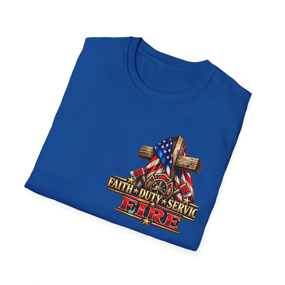 Firefighter Stand for the Flag, Kneel for the Cross