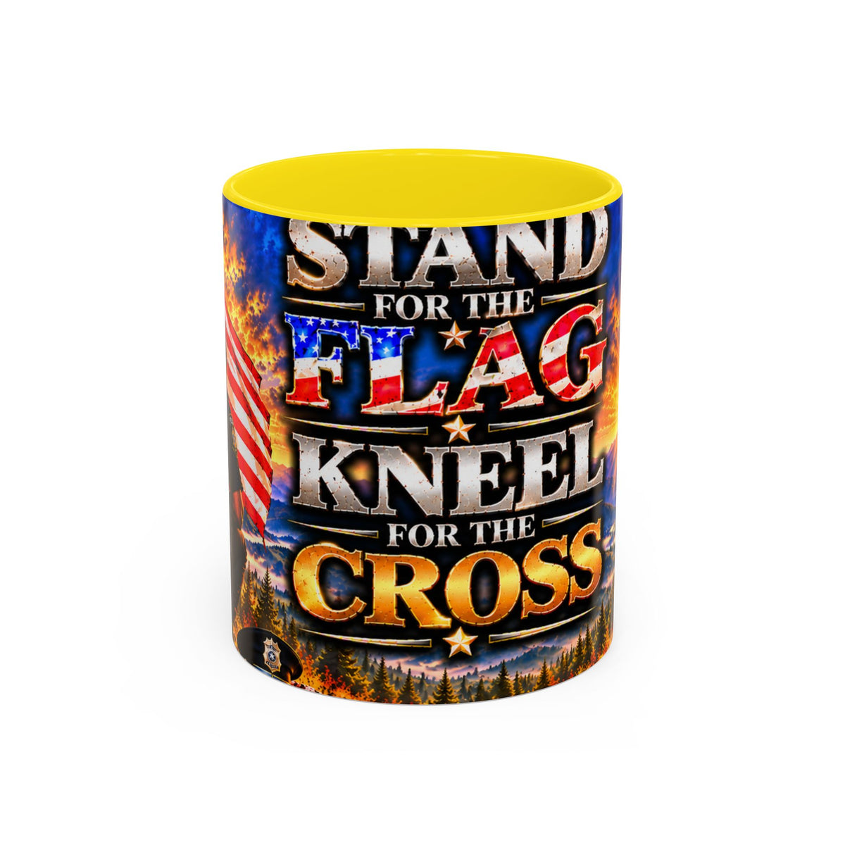 Coffee Mug - "Stand for the Flag, Kneel for the Cross" Police Officer Tribute 11oz or 15oz Mug