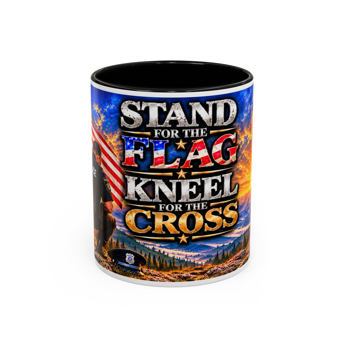 Stand for the Flag, Kneel for the Cross Coffee Mug
