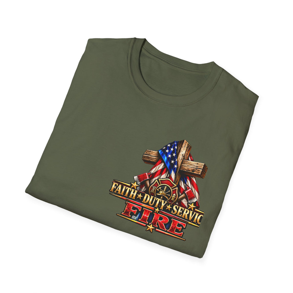 Firefighter Stand for the Flag, Kneel for the Cross
