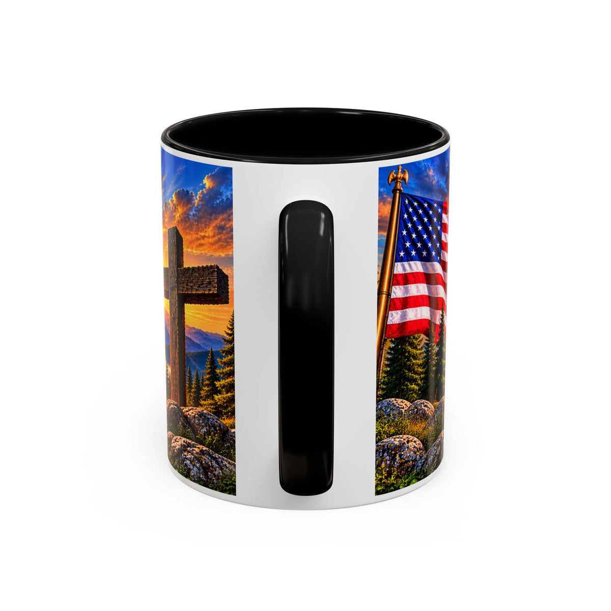Riner_Firefighter_Stand for the Flag, Kneel for the Cross Coffee Mug_WM