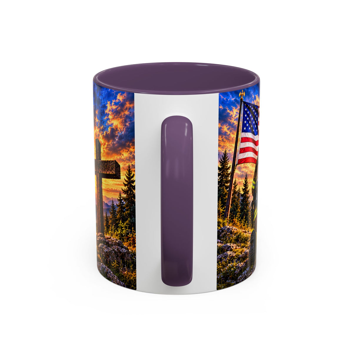 Firefighter Coffee Mug - "Stand for the Flag, Kneel for the Cross" Patriotic  Accent Mug