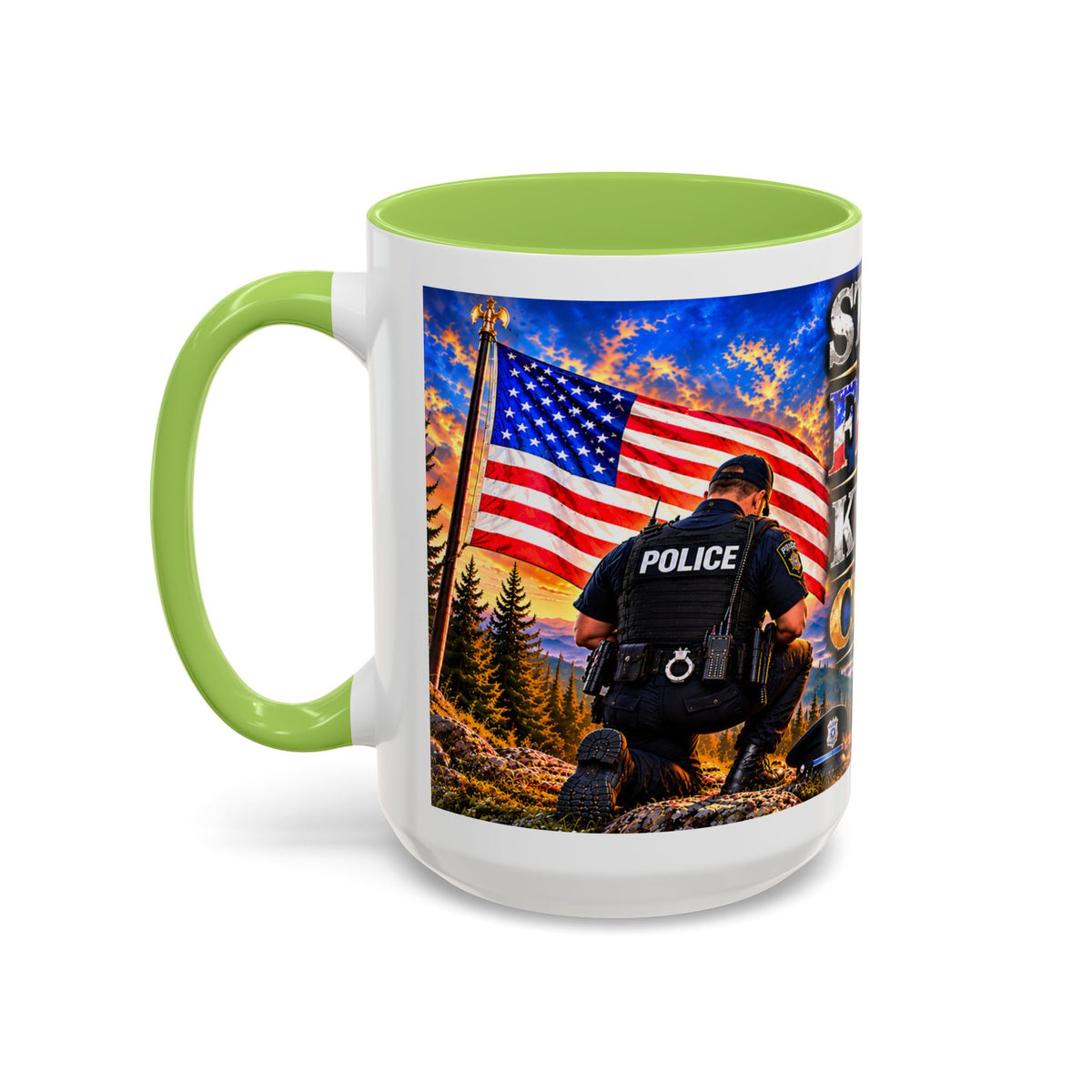 Stand for the Flag, Kneel for the Cross Coffee Mug
