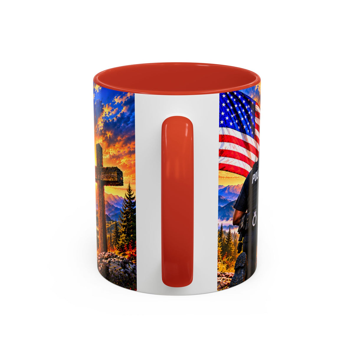 Coffee Mug - "Stand for the Flag, Kneel for the Cross" Police Officer Tribute 11oz or 15oz Mug