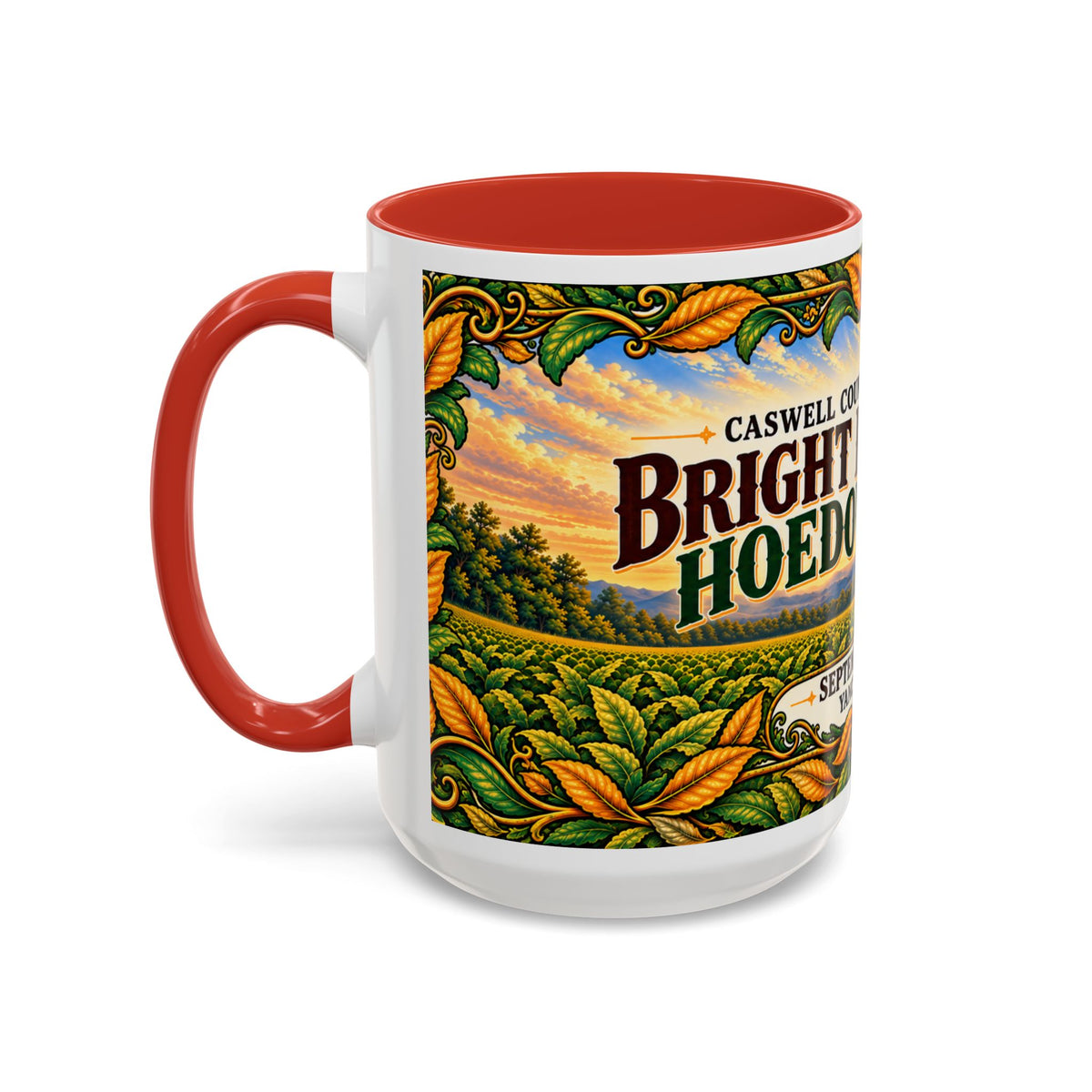 Bright Leaf Hoedown Coffee Mug Wrap — Caswell County Event Souvenir (Sept 19, 2026)