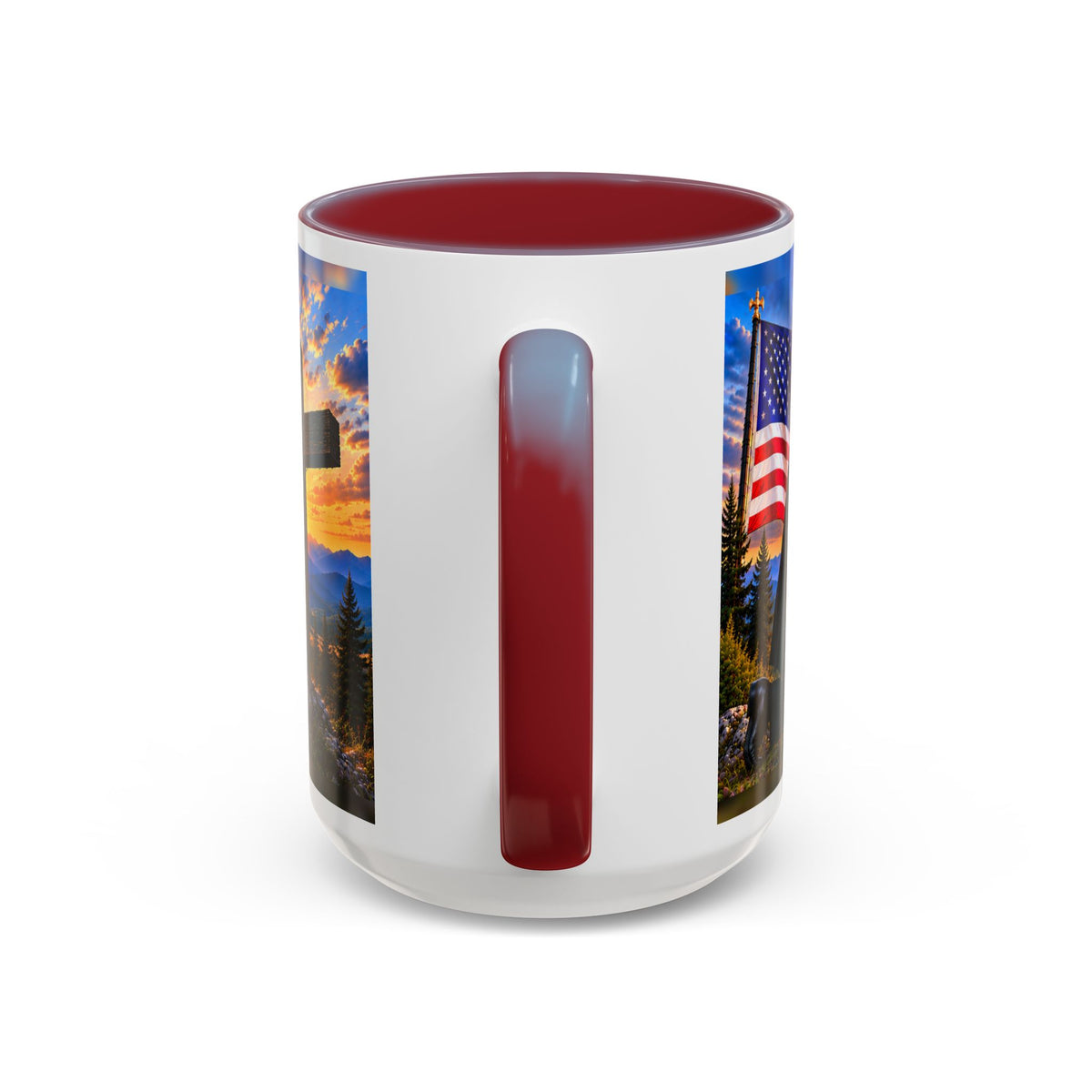 Pastor of EFC_ER_Stand for the Flag, Kneel for the Cross Accent Coffee Mug - Patriotic 11oz